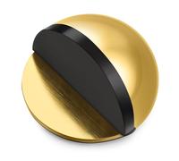 Hotop Tope de Puerta de Acero Inoxidable Pulido de Pegamento Tope Adhesivo de Puerta Ovalado Montado en Suelo Protector de Pared Media Luna Protección para Piso Vidrio(Oro,1 Pieza)