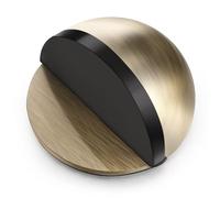 Hotop Tope de Puerta de Acero Inoxidable Pulido de Pegamento Tope Adhesivo de Puerta Ovalado Montado en Suelo Protector de Pared Media Luna Protección para Piso Vidrio(Color Bronce,1 Pieza)