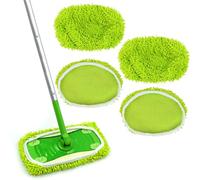 HOTUT Almohadillas de Chenilla Microfibra,4pcs Mopa Reutilizables Compatibles con Swiffer Sweeper,Lavables Almohadillas Reutilizables de Chenille,Uso Húmedo y Seco,Recambio Mopa Microfibra