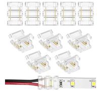 HOTUT Conectores Tiras Led, 10 PCS LED Strip Conector, 2 Pin Conector de Tira LED, 10MM Conector rápido de luz de Cinta LED, Connector 2 Pin Clip Conector Tira LED para COB-10mm