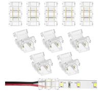 HOTUT Conectores Tiras Led, 10 PCS LED Strip Conector, 2 Pin Conector de Tira LED, 8MM Conector rápido de luz de Cinta LED, Connector 4 Pin Clip Conector Tira LED para SMD-8mm