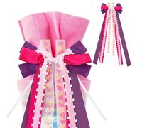 HOTUT Lazo de Bolsa de Azúcar, 60x20CM Arcos Lazos de Regalo, Decoración Boda de Coche, Decoración de Bolsas de Azúcar para Comienzo del Colegio, para Bodas,Fiestas, Envoltorios de Regalo