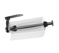 HOTUT Portarrollos de cocina debajo del gabinete, soporte para toallas de papel con una sola mano con sistema de amortiguación, autoadhesivo o perforación, soporte de rollo de papel de montaje en