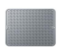 Hotype Alfombrilla Escurreplatos de Silicona, Salvamanteles Estera, Soportes para Platos, Alfombrilla para Secar Platos, Alfombrilla Resistente al Calor, Gris