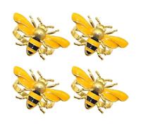 HOUDERCO Diseño Adorable y Único 4 Servilleteros de Abeja Amarillos de Aleación Porta Servilletas Seguro y Fácil de Usar para Picnic y Entretenimiento