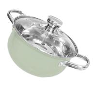 HOUDERCO Olla Sopera de Acero Inoxidable de 24 CM Doble Asa y Tapa, Superficie Lisa para Fácil Limpieza, Compatible Cocinas de Inducción y Gas, para Uso en Hogar y Restauración