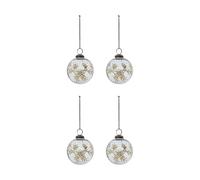 House Doctor Bola de Navidad Leaf Ø7.5 cm set de 4 Claro-oro
