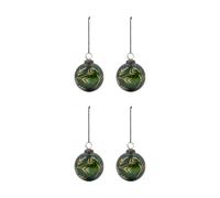 House Doctor Bola de Navidad Leaf Ø7.5 cm set de 4 Verde-dorado