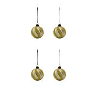 House Doctor Bola de Navidad Swirl. pack de 4 Champán dorado
