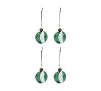 House Doctor Bola de Navidad Twister Ø6 cm set de 4 Verde-blanco