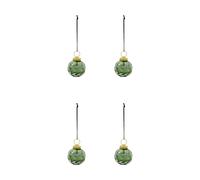 House Doctor Bola de navidad Vellu. pack de 4 Verde