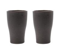 House Doctor Set de 2 tazas térmicas Liss 14 cm gris oscuro