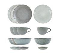 House Doctor Set para brunch Rustic 16 piezas Gris-azul