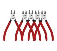 HOUSERAN Alicates de Corte,152mm, 5 Piezas, Cortador Alambre, Alicates de Corte Lateral, Cortador Lateral Con Resorte, Alicates Joyeria, para Joyería, Flores Artificiales, Artesanía, Rojo