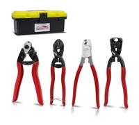 HOUSERAN Juego de 4 Alicates Cortapernos, Cortacables de 8", Cortapernos de 8", Cortacables de Acero de 8", Alicates de Corte Lateral de 8" con Caja de Herramientas