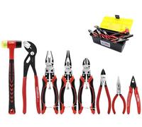 HOUSERAN Set de Herramientas de 8 Piezas, Conjunto de Herramientas para Reparaciones Diarias con Estuche de Almacenamiento de Plástico, para Bricolaje y Uso Doméstico