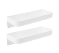 Housoutil 2 Juegos Estante para Baño sin Taladro Blanco de PP, Organizador de Pared Moderno y Delicado para Cocina y Dormitorio Protector y Función de Exhibición