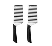 Housoutil 2 Piezas Cortador Ondulado de Patatas de Acero Inoxidable Cuchillas en Forma de Ola y Mango Cómodo para Cortar Papas y Frutas Cocina