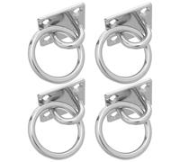 Housoutil 4 Piezas Gancho de Ojal de Acero Inoxidable M5 Placa de Montaje Reforzada y Base Fija para Suspensión Confiable en Interiores y Exteriores
