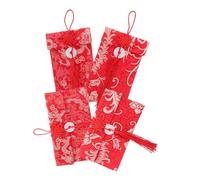 Housoutil 4piezas Tela Rojo para Año Chino Estampado de Dragón y Fénix Sobres Plegables para Regalos y Suerte el Festival