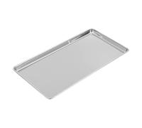 Housoutil Bandejas De Servicio De Acero Inoxidable Bandeja De Comida Rectangular Hamburguesa Bandejas De Servicio Horno De Metal Placas De Pastelería Buffet Plato De Cena Plano Fumando