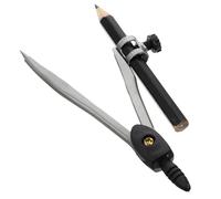 Housoutil Brújula Profesional de Metal con Portalápices Ajustable, Compás Grande para Geometría y Dibujo Escolar, Diseño con Tornillo Antivibración, Adecuado para Estudiantes Color