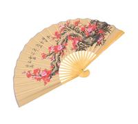 Housoutil Decoración Oriental para Pared Abanico Chino Colgante de Papel y Madera, Plegable, Adecuado para Celebraciones y Fotos, Wall Fan Decor