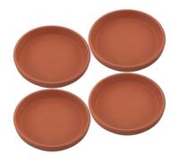 Housoutil Juego de 4 Platillos Redondos de Terracota para Macetas Drenaje y Buena Aireación, Ideales para Plantas de Interior y Exterior