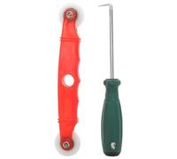 Housoutil Kit de Rueda de Prensado de Hilo para Mosquiteros de Ventanas con Doble Rodillo de Nylon y Acero Inoxidable, Herramienta Portátil con Gancho Removedor para Color Color Aleatorio