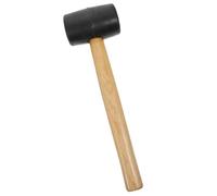 Housoutil Martillo de Goma Mango de Madera Negro para Construcción y Carpintería, Diseño Seguro Doble Superficie de Percusión Antideslizante