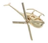 Housoutil Mini Estatua de Helicóptero Retro de Latón, Figura Coleccionable para Decoración de Escritorio y Estanterías, Modelo de Avión Antiguo Miniatura para Hogar y Oficina, Decoración