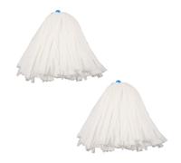 Housoutil Recambios de Mopas para Limpieza de Suelos en Casas, Cabezal Redondo de 22mm, Paño de Microfibra Blanco Altamente Absorbente Polvo Seco, Pack de 2 Piezas