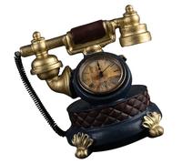 Housoutil Reloj Sobremesa Decorativo de Resina Dorado Estilo Vintage para Decoración en Mesa o Estantería Función de Adorno y Soporte para Fotos