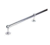 Housoutil Soportes de Acero Inoxidable para Barra de Cortina de Armario, Base Estable y Resistente Oxidación, Diámetro 25 Cm, Paquete de 2 Unidades
