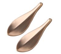 Housoutil Tiradores de Mueble Dorados en Forma de Hoja de Aleación de Zinc, 2 Piezas, sin Rebabas y Lisos, Distancia de Agujeros de 32mm para Armarios y Cajones