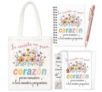 HOWAF Set de Regalo Profesora Regalo Maestra, Bolsa, Cuaderno Libreta, Boligrafo, Tarjeta Profesora con sobre, Marcapáginas de Metal, Regalos para Profesores, Profesoras, Maestro Maestra