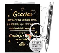 HOWAF Tarjetas de Agradecimiento, Tarjetas Agradecimiento, Tarjeta Gracias con Llavero Gracias Bolígrafo, Tarjeta Despedida Trabajo, Tarjeta Profesora Profe, Regalo Gracias, Jubilación, Despedida, D