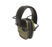 Howard Leight Impact Sport Orejera Electrónica con Amplificación de Sonido para Caza y Tiro al Aire Libre, Verde Clásico, Diadema Plegable, Conector de Entrada de Audio, SNR 24 dB, 1013530