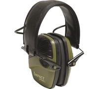 Howard Leight Impact Sport Orejera Electrónica con Amplificación de Sonido para Caza y Tiro al Aire Libre, Verde Clásico, Diadema Plegable, Conector de Entrada de Audio, SNR 24 dB, 1013530