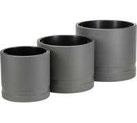 HowHomely | Macetas - Macetas de exterior - color gris - juego de 3 - maceteros - macetas para plantas - prácticas