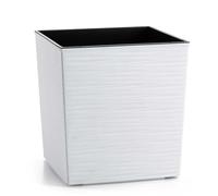 HowHomely Macetero Cuadrado Blanco 26 x 25 x 25 cm Macetero Grande Exterior - Macetero con macetero - Maceta con Aspecto de hormigón para decoración de salón, jardín y terraza