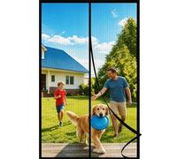 HOWIN Mosquitera Puerta Magnetica Cortina Puerta Sin Taladrar 100x210cm | Mosquito Net, Mosquitera Con Iman, Adhesiva, Imantada, Para Puertas De Balcón, Exterior, Terraza Y Entrada Principal, Negro