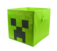 HOX Cajas de almacenamiento plegables de Minecraft Creeper para niños con asas, cubos de almacenamiento plegables de tela de, compatibles con muebles Ikea Kallax, perfectas para organizar