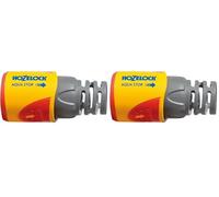 Hozelock - Conector Aquastop para manguera de 15 mm, Amarillo (Paquete de 2)