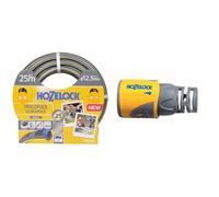 Hozelock - Manguera tricotada Ultramax de 12,5 mm de diámetro - 25 m & Conector para manguera de 12,5 mm y 15 mm de diámetro (2050 0000)