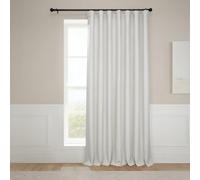 HPD Half Price Drapes BOCH-LN185-P BOCH-LN1856-120-DW, Cortina de Lino Extra Ancha para oscurecer Habitaciones (1 Panel) de 100 x 120 Pulgadas, Abedul, Mezcla poliéster, W 100" x L 120" (1 Panels)