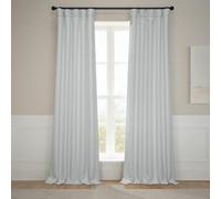 HPD Half Price Drapes BOCH-LN185-P Cortina de Lino sintético de oscurecimiento de habitación, para Dormitorio y Sala de Estar, 1 Panel, Ancho Pulgadas de Largo, ostra, Beige, W 50" x L 96" (1 Panels)