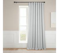 HPD Half Price Drapes BOCH-LN1855-96-DW - Cortina Opaca (Lino, Extra Ancha, 100 x 96 cm), Color Gris