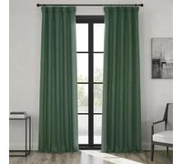 HPD Half Price Drapes - Cortinas de Lino sintético texturizadas, 1 Panel, 127 x 274 cm (Ancho x Largo), Cortinas de oscurecimiento para salón y Dormitorio, decoración del hogar, Color Verde Clave