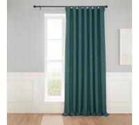 HPD Half Price Drapes - Cortinas de Lino sintético texturizadas, 1 Panel, 254 x 244 cm (Ancho x Largo), extraanchas, oscurecimiento para salón y Dormitorio, decoración del hogar, Turquesa Pizarra